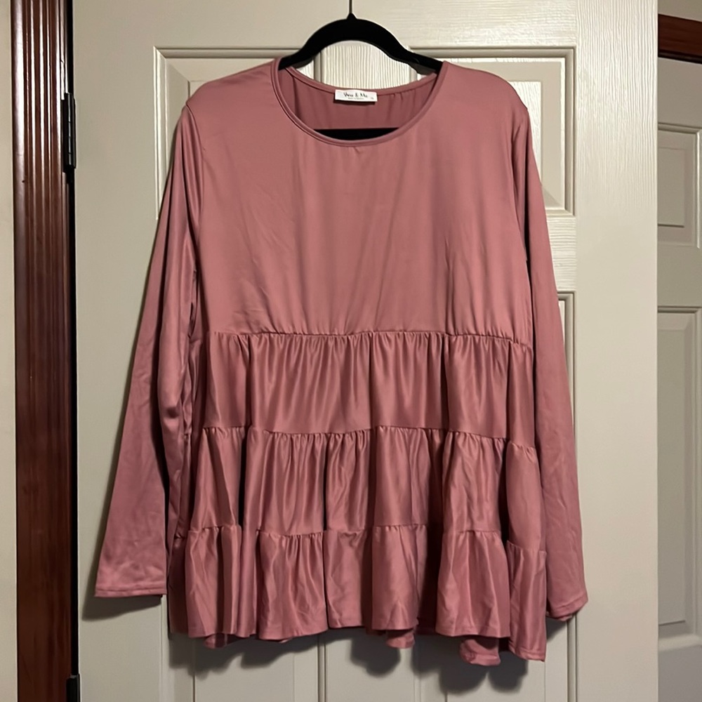 Tier Ruffled long sleeve shirt size 2X